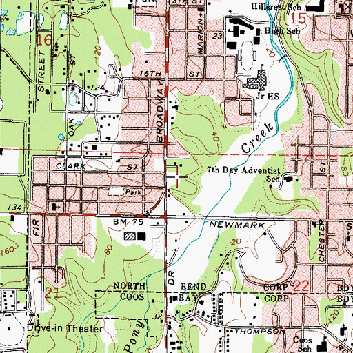 Topographic Map of Kingsview Christian School, OR