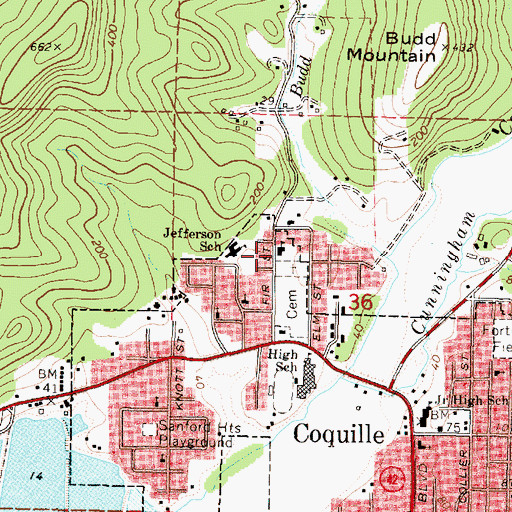 Topographic Map of United Valley Christian Academy, OR