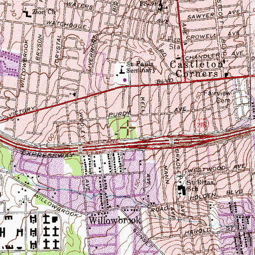 Topographic Map of Ingram Woods, NY