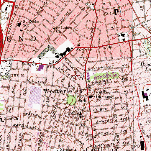 Topographic Map of Northerleigh Park, NY