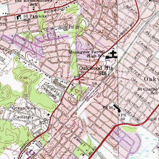 Topographic Map of Captain Roald Amundsen Plaza, NY