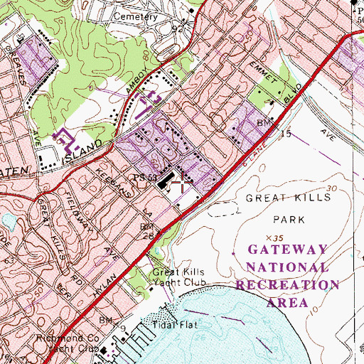 Topographic Map of Greencroft Playground, NY