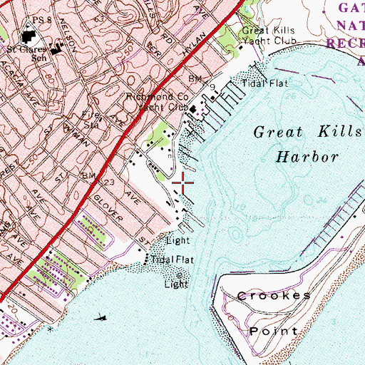 Topographic Map of Seaside Nature Park, NY