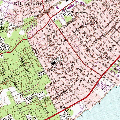 Topographic Map of Double Nickel Playground, NY