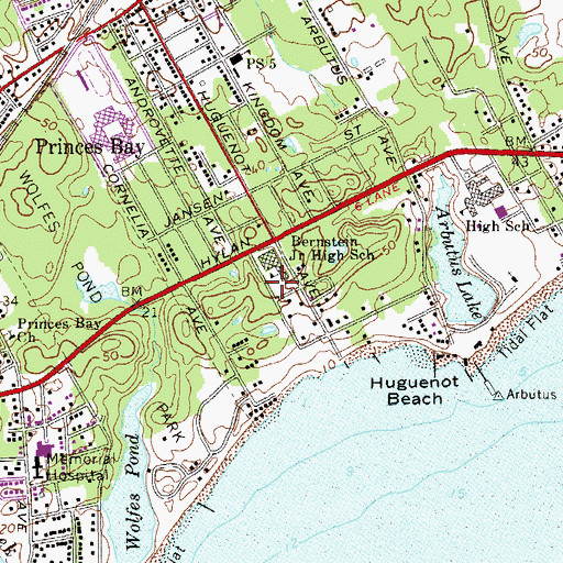 Topographic Map of Christopher J Prescott Playground, NY