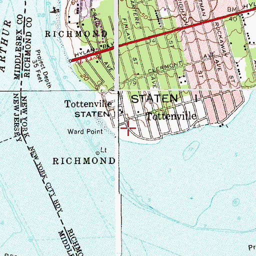 Topographic Map of Conference House Park, NY