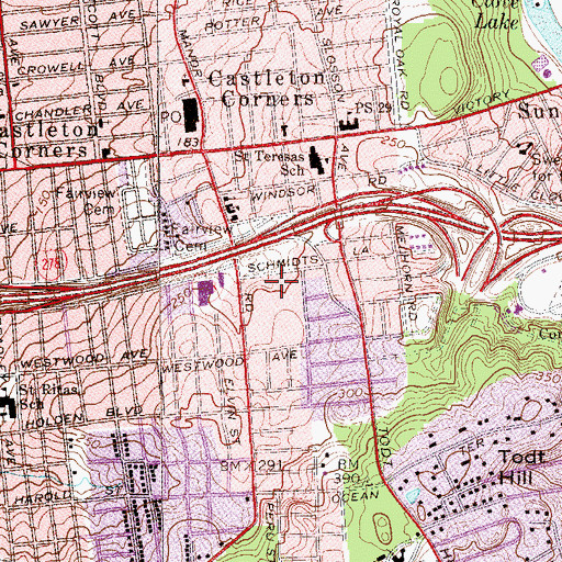 Topographic Map of Toad Hall Playground, NY