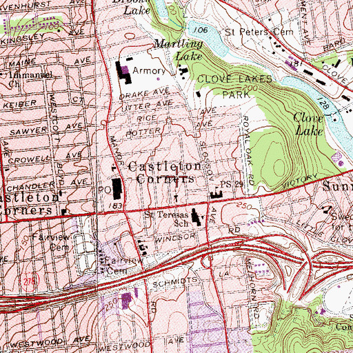 Topographic Map of Gil Hodges Triangle, NY