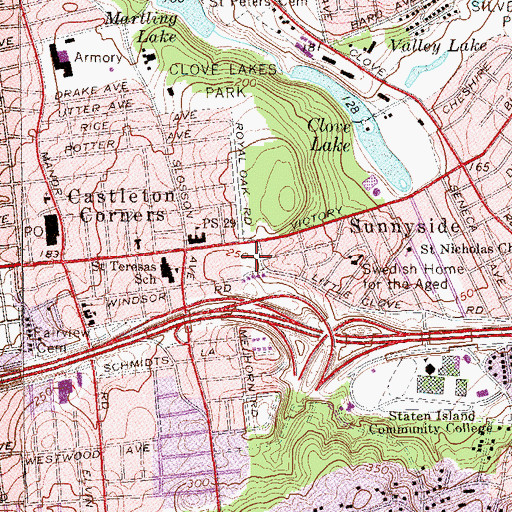 Topographic Map of Clove's Tail, NY