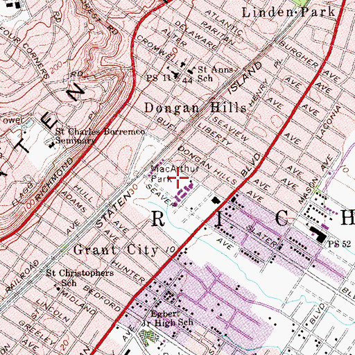 Topographic Map of Last Chance Pond Park, NY