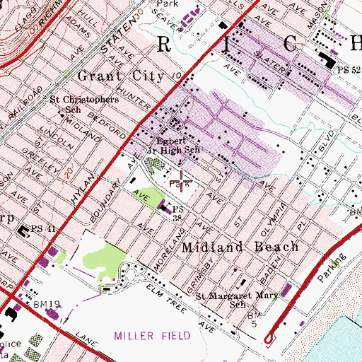 Topographic Map of Midland Field, NY