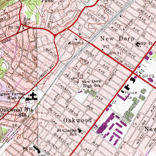 Topographic Map of New Dorp Park, NY
