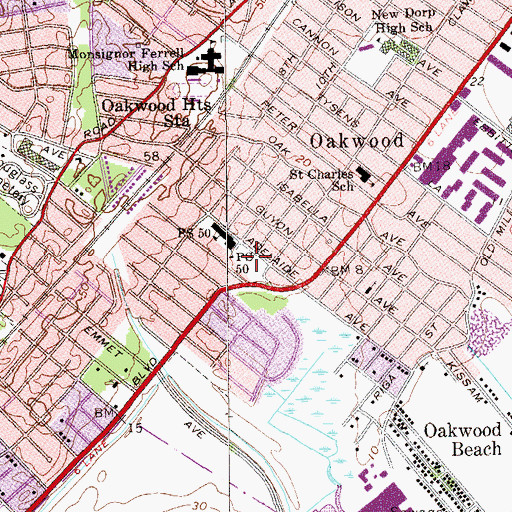 Topographic Map of Clawson Playground, NY