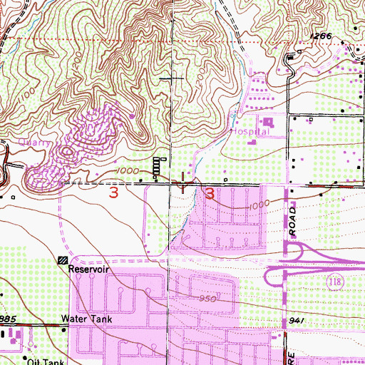 Topographic Map of Dry Canyon, CA