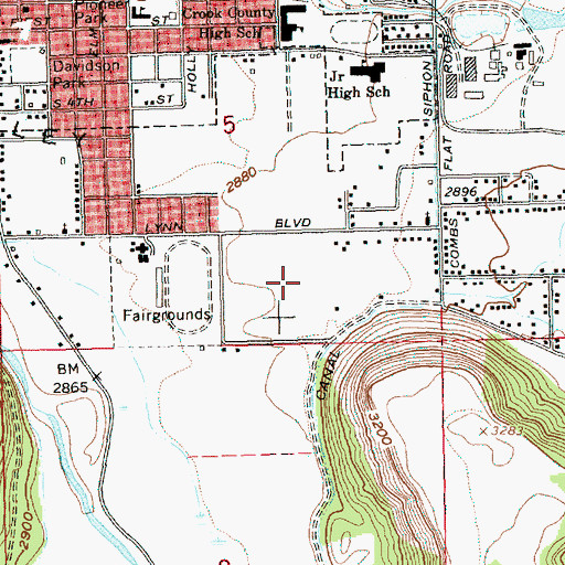 Topographic Map of Crook County High School, OR