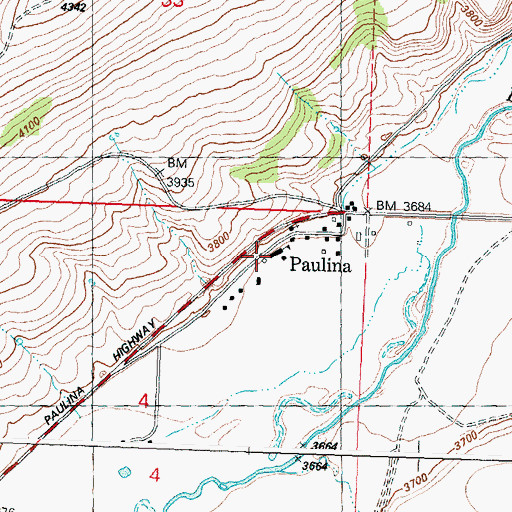 Topographic Map of Paulina Elementary School, OR