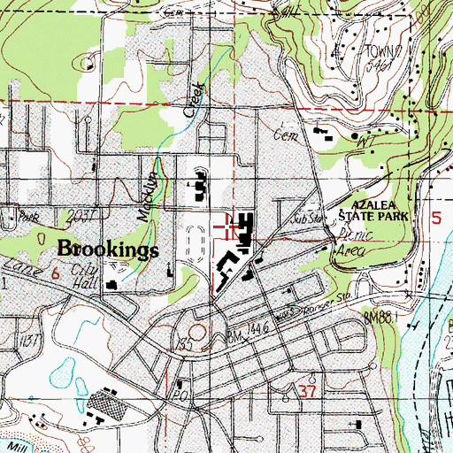 Topographic Map of Brookings - Harbor High School, OR