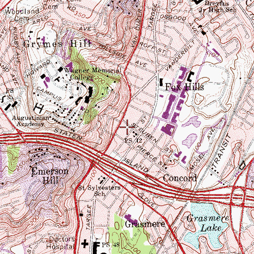 Topographic Map of Maple Woods, NY