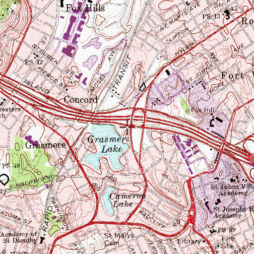 Topographic Map of Brady's Pond Park, NY