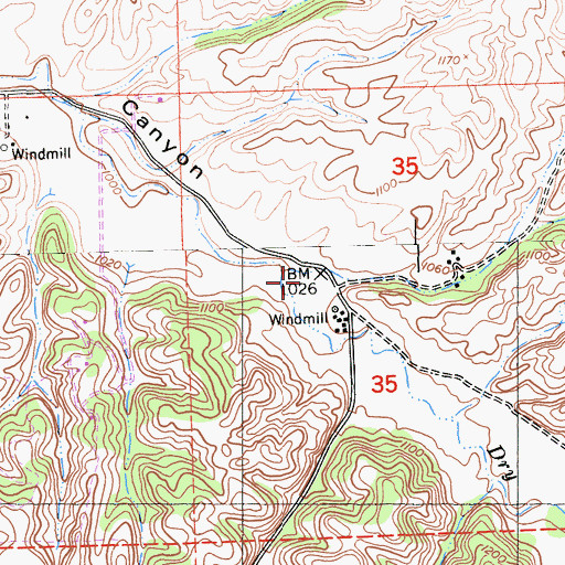 Topographic Map of Dry Canyon, CA