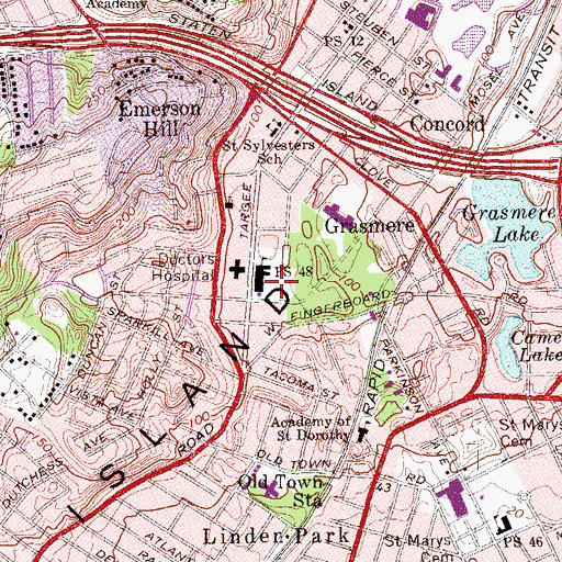 Topographic Map of Naples Playground, NY