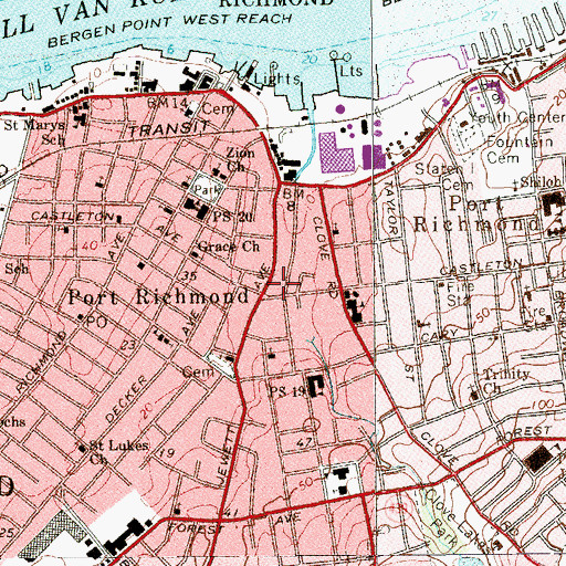 Topographic Map of Levy Playground, NY
