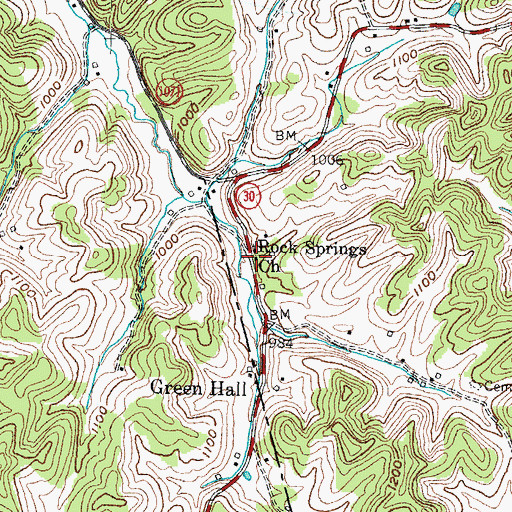 Topographic Map of Rock Spring Neighborhood (historical), KY