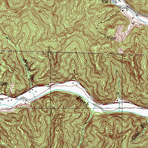 Topographic Map of Shephard School, KY