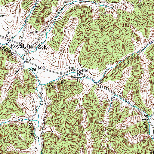 Topographic Map of Sturgeon Consolidate School, KY