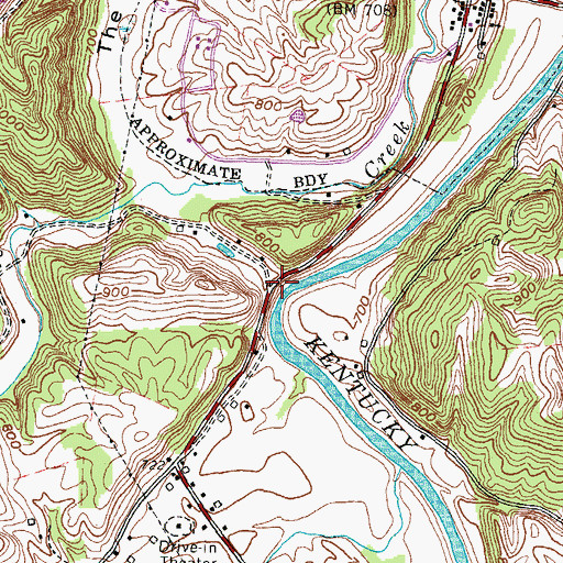 Topographic Map of Turin Post Office, KY