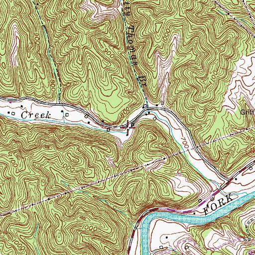 Topographic Map of White Oak School, KY