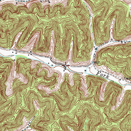 Topographic Map of Ash Post Office (historical), KY