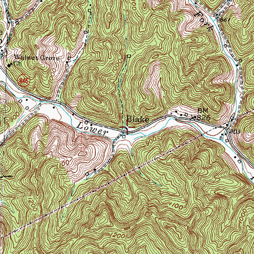 Topographic Map of Blake Post Office (historical), KY