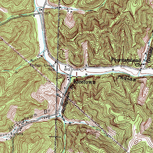 Topographic Map of Ricetown Post Office (historical), KY