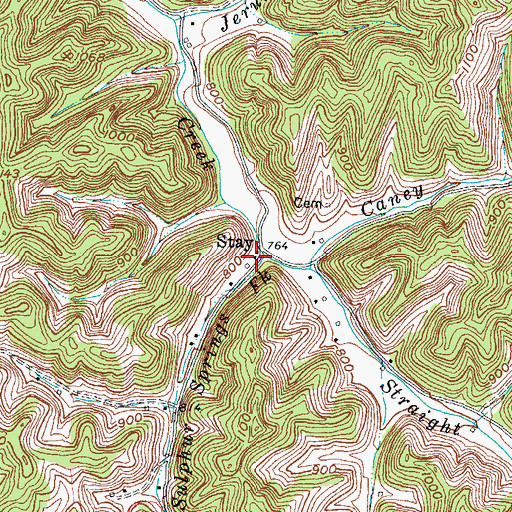 Topographic Map of Stacey Post Office (historical), KY