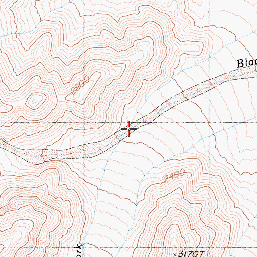 Topographic Map of Dry Fork Blackwater Wash, CA