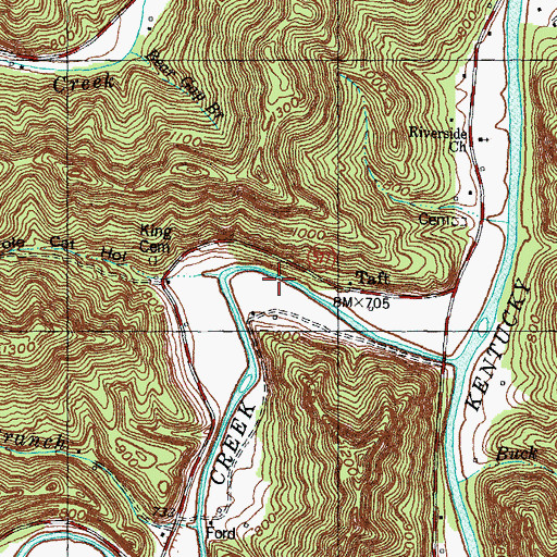 Topographic Map of Taft Post Office (historical), KY