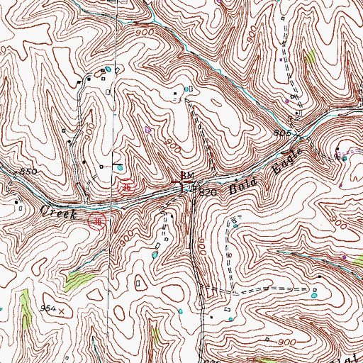 Topographic Map of Bald Eagle Baptist Church, KY