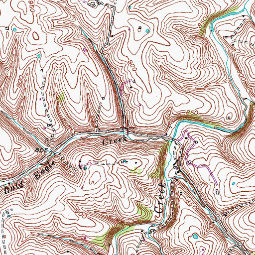 Topographic Map of Bald Eagle Post Office (historical), KY