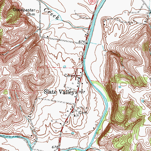 Topographic Map of Barbers Graveyard, KY