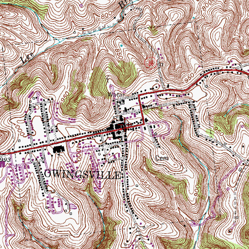Topographic Map of Bath Courthouse, KY
