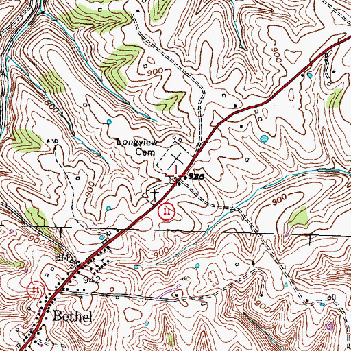 Topographic Map of Bethel Methodist Episcopal Church, KY