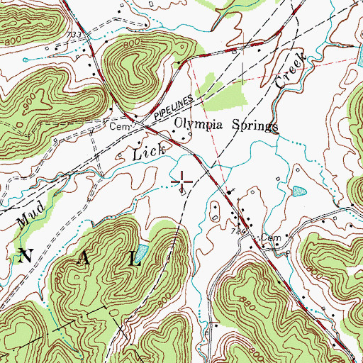 Topographic Map of Black Sulpher Spring (historical), KY