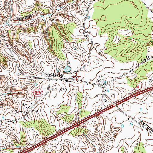 Topographic Map of Craig's Post Office (historical), KY