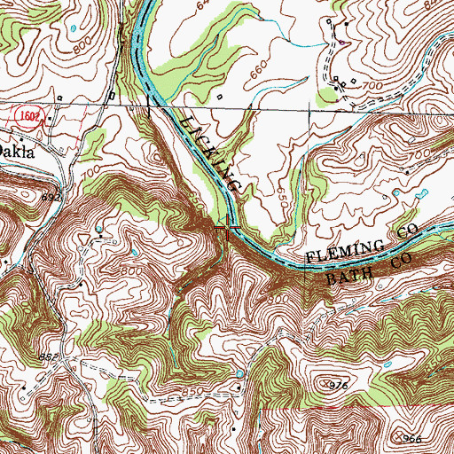 Topographic Map of Devils Nose, KY