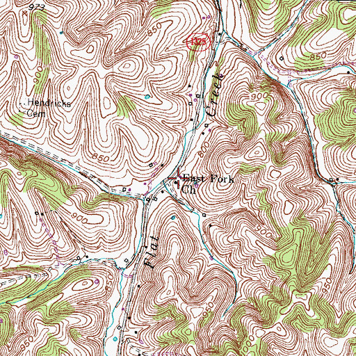 Topographic Map of East Fork (historical), KY