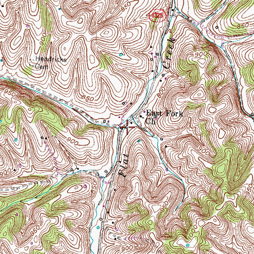Topographic Map of Eastville Post Office (historical), KY