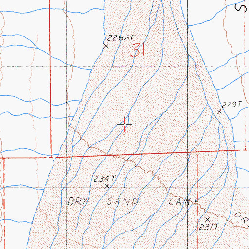 Topographic Map of Dry Lake, CA