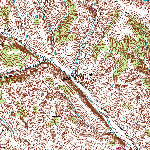 Topographic Map of Harpers Schoolhouse (historical), KY