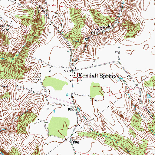 Topographic Map of Kendall Springs (historical), KY